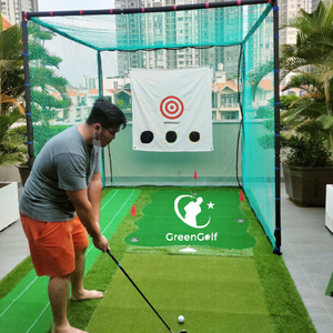 Combo Khung Tập Golf KT 2.5*2.5*2.5m + Thảm Tập Golf 2.5x4m Ba Chức Năng Swing, Put, Chip