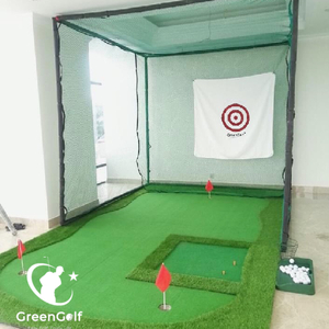 Combo Khung Tập Golf KT 3x3x3m + Thảm Tập Golf 3x5m Ba Chức Năng Swing, Put, Chip Mẫu 2 Khoang