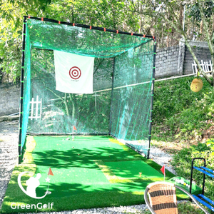 Combo Khung Tập Golf KT 3x3x3m + Thảm Tập Golf 3x5m Ba Chức Năng Swing, Put, Chip Mẫu 2 Khoang