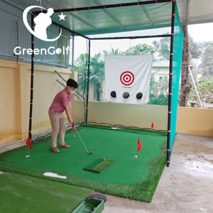 Combo Khung Tập Golf 3x3x3m + Thảm Tập Golf Put, Chip 3x4.5m + Thảm Swing 1.5mx1.5m