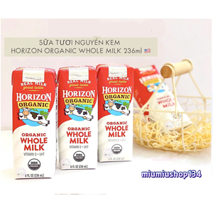 SỮA NƯỚC NGUYÊN KEM HORIZON ORGANIC WHOLE MILK 236ml/hộp 🇺🇸
