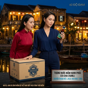 Thùng Nước Mắm Hạnh Phúc 60 độ đạm chai 250 ml ( Thùng 20 Chai) - Vị ngon 45 năm