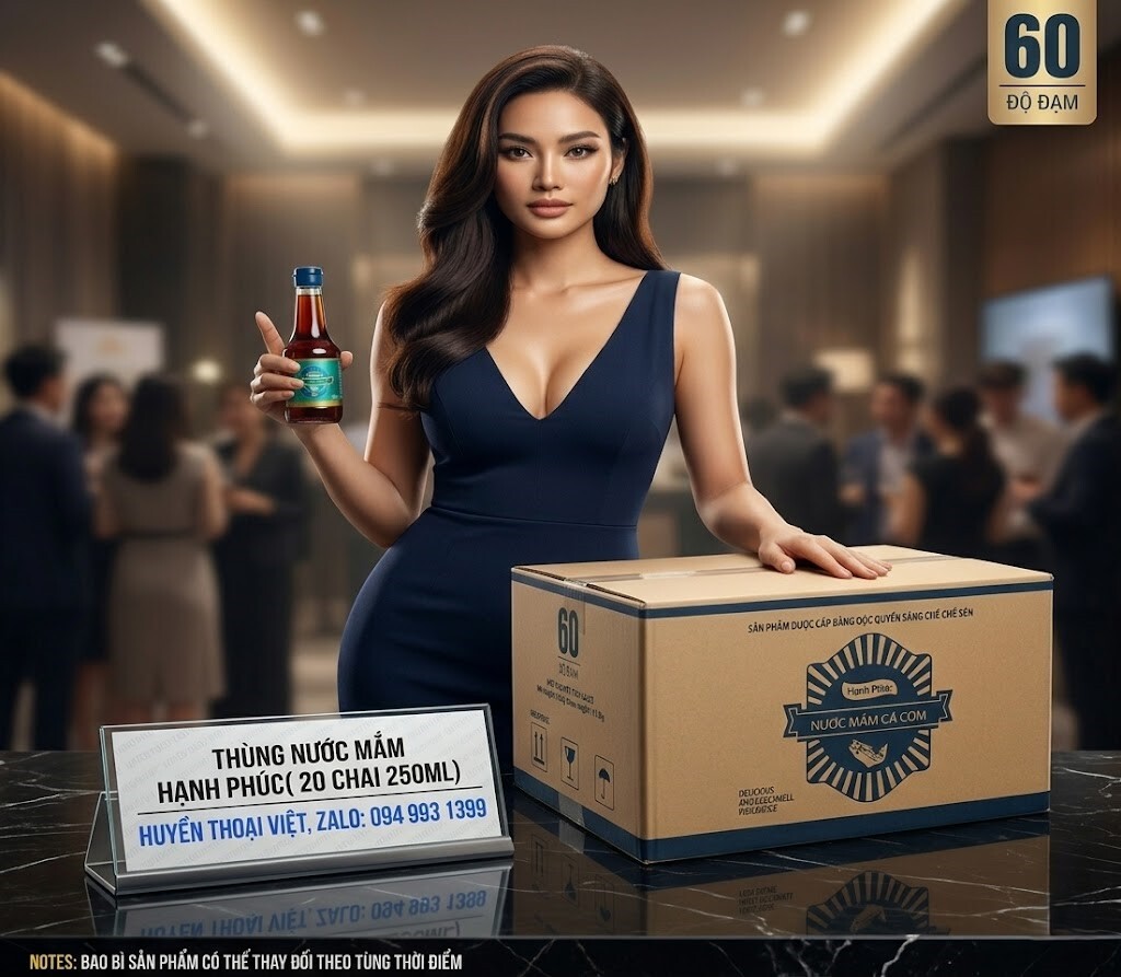 Thùng Nước Mắm Hạnh Phúc 60 độ đạm chai 250 ml ( Thùng 20 Chai) - Vị ngon 45 năm
