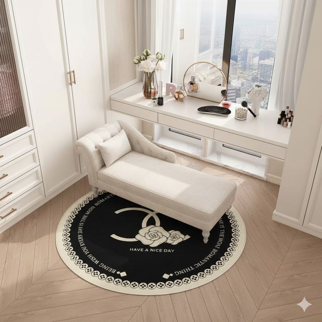 Thảm tròn lông cừu 1.6m x1.6m - CHANEL