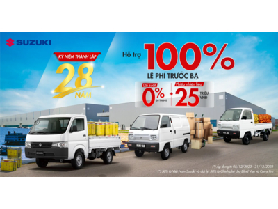 28 NĂM VÀNG - NGẬP TRÀN ƯU ĐÃI KHỦNG ĐẾN 70 TRIỆU ĐỒNG CÙNG VIỆT NAM SUZUKI