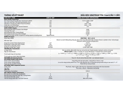 XE ĐẦU KÉO HOWO SINOTRUK T7H 6X4 CẦU LÁP
