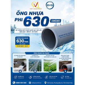 Ống nhựa PVC Phi 630 (D630) chuyên dùng cho các dự án cấp thoát nước quy mô lớn ( Lh 0919 190 835 ) GIÁ RẺ, CHIẾT KHẤU CAO