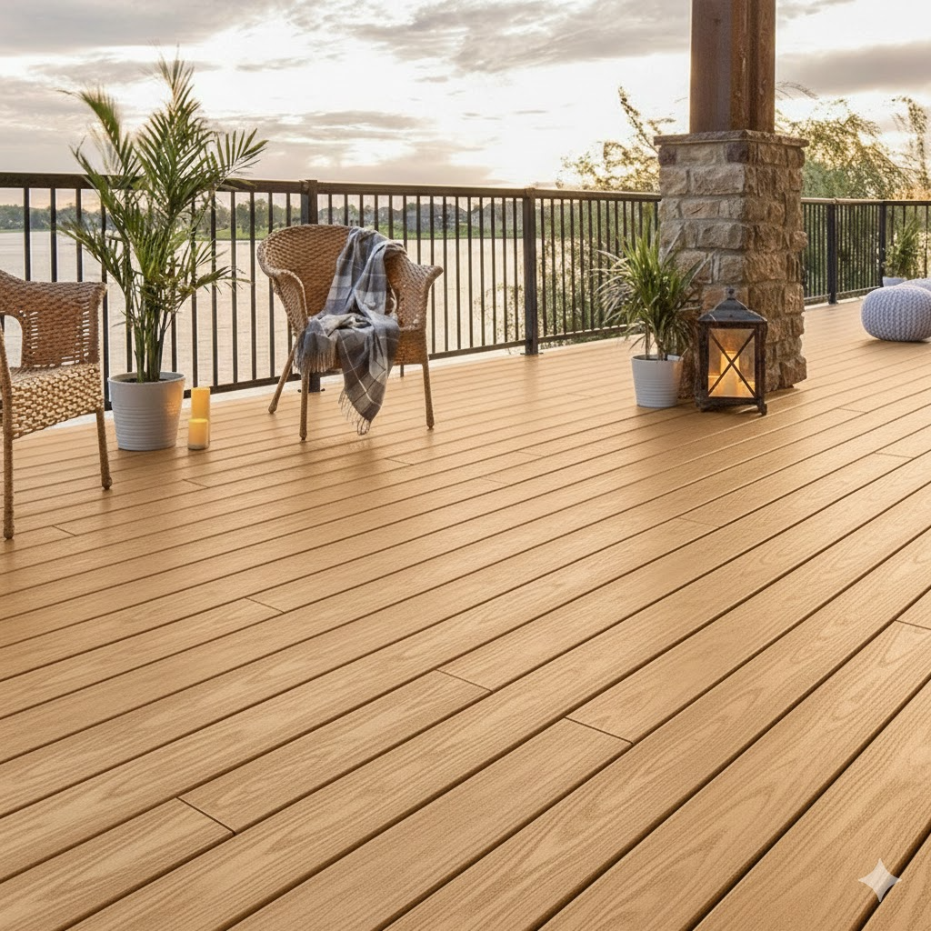 Sàn gỗ ngoài trời CEX-D140H24 - Dòng 2 lớp cao cấp LỖ TRÒN NHỎ