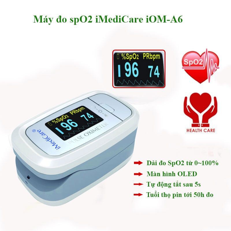 Máy đo nồng độ oxy bão hòa trong máu và nhịp xung iMediCare iOM-A6