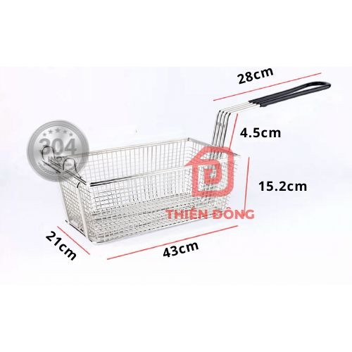 Rổ Chiên Nhúng Inox 304 Cán Đen – Giá Xưởng chuyên Dụng Cho Bếp Chiên Nhúng