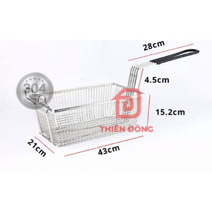 Rổ Chiên Nhúng Inox 304 Cán Đen – Giá Xưởng chuyên Dụng Cho Bếp Chiên Nhúng