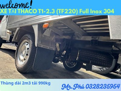THACO TOWNER T1-2.3 THÙNG KÍN TẢI 990kg dài 2m3 FULL INOX 304 CHỞ HẢI SẢN