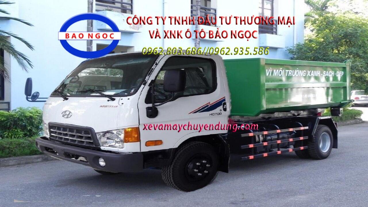Xe chở rác thùng rời 9 khối (m3) hyundai hd700