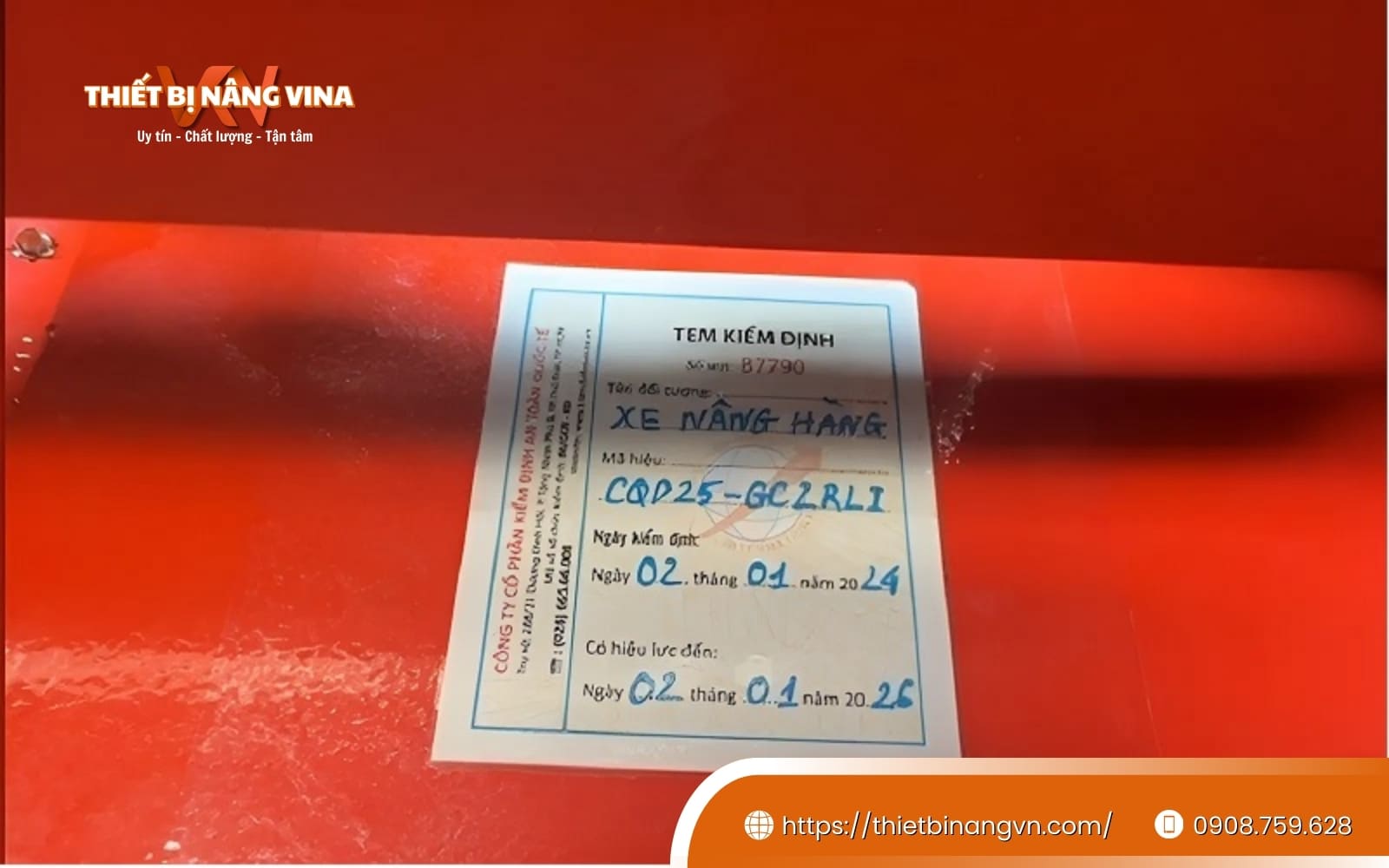  Tem kiểm định an toàn xe nâng