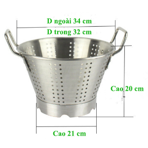 Rổ inox 304 dày có chân