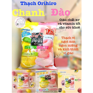 Thạch ORIHIRO 2 vị ( Đào+ Chanh ) - 12 gói 🇯🇵