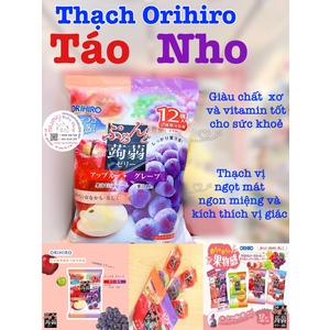Thạch Ohirio 2 vị Trái cây nội địa Nhật( Táo + Nho) - 12 gói 🇯🇵