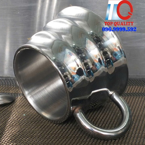 Ly Cà Phê 2 Lớp Cách Nhiệt 110ml Có Đĩa Lót Inox 304