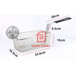 Rổ Chiên Nhúng Inox 304 Cán Đen – Giá Xưởng chuyên Dụng Cho Bếp Chiên Nhúng