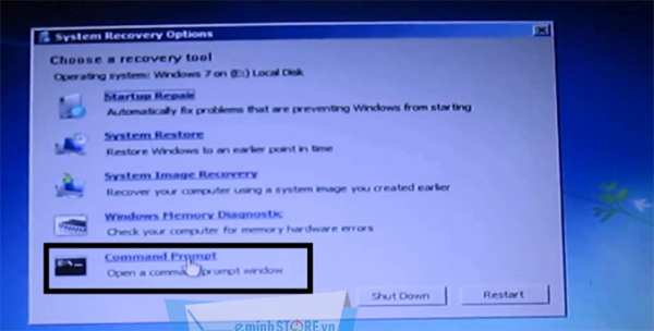Nhấn chọn Command Prompt Nhấn chọn Command Prompt