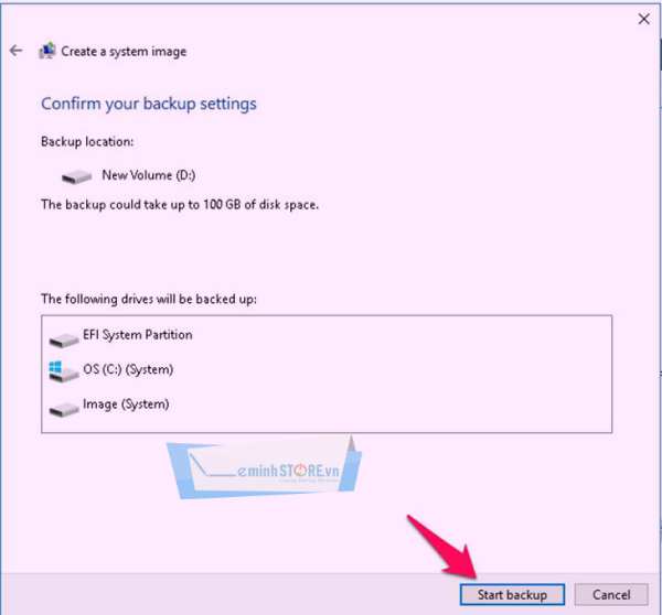 Tạo file backup - Bước 3 Tạo file backup - windows 7