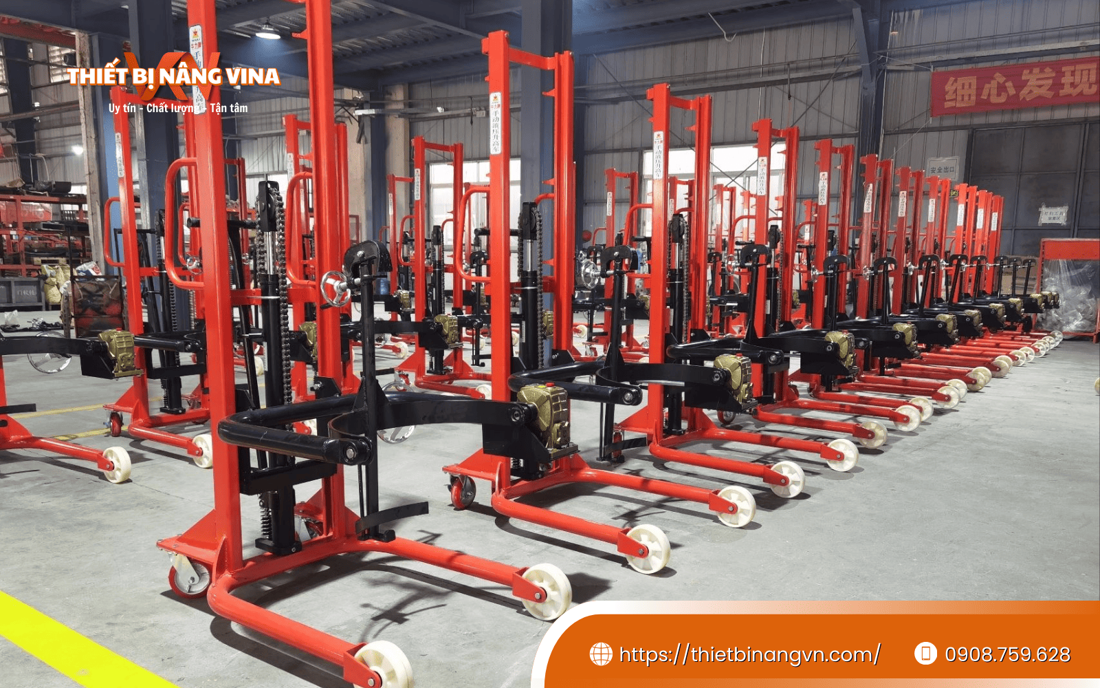 Đơn vị cung cấp xe nâng thùng phuy tay cao chính hãng 100%