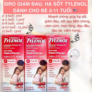 Siro Tylenol Vị Dâu 120ml- hàng nội địa Mỹ 🇺🇸