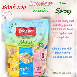 Bánh xốp Loacker spring 80 cái