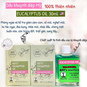 Dầu khuynh Diệp Eucalyptus Oil BST 30ml 🇺🇸