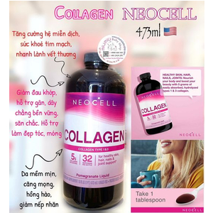 Collagen Lựu Đỏ Neocell Collagen +C Dạng Nước - 473 ml🇺🇸