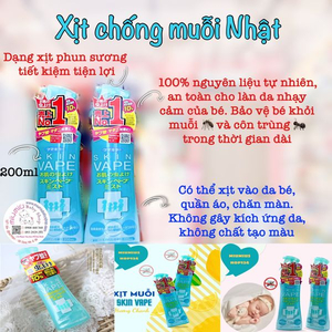 Xịt chống muỗi Skin Vape màu xanh - 200ml 🇯🇵