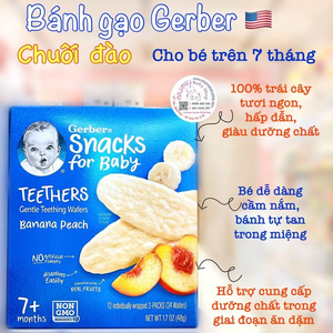 Bánh gạo ăn dặm Gerber Chuối Đào cho bé trên 7 tháng