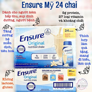 Sữa Ensure Nước 237ml - 24 chai/Thùng