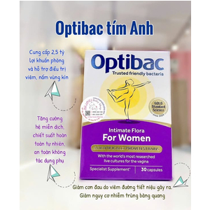 Men vi sinh Optibac Probiotics Tím 30 viên 🇬🇧 - dành cho phụ nữ