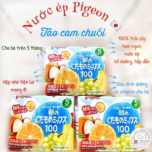 Nước Ép Trái Cây Tổng Hợp Pigeon - Dành cho bé từ 5 tháng trở lên 🇯🇵 - lốc 4 hộp