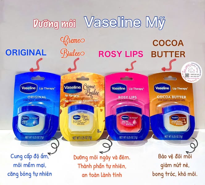 Dưỡng môi Vaseline Mỹ original