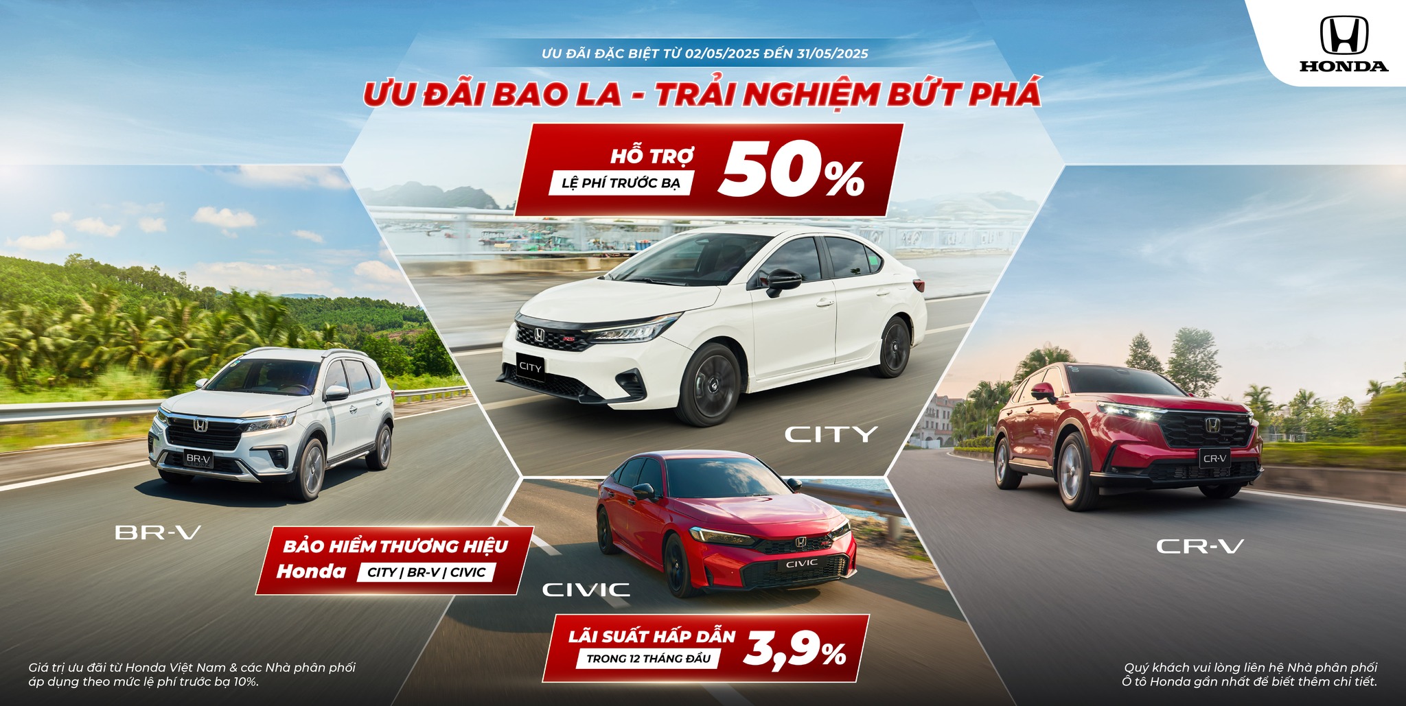 Chương trình khuyến mại của các dòng xe ô tô Honda trong tháng 5 năm 2025