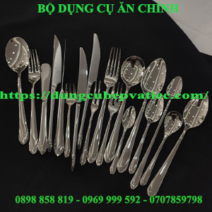 Bộ dụng cụ ăn inox 304 gồm dao - muỗng - nĩa ( Bộ kim cương)