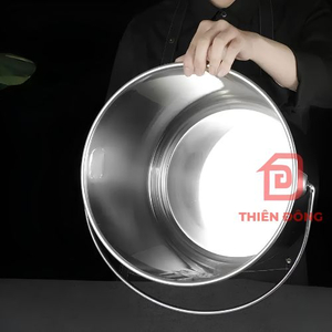 Xô Inox 304 Kích Thước 30x30cm (21 Lít) Cao Cấp, Có Nắp Đậy