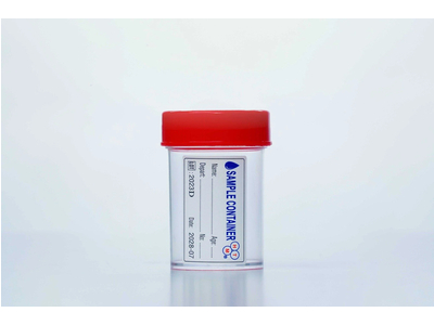 Lọ đựng mẫu nước tiểu PS 55ml nắp đỏ