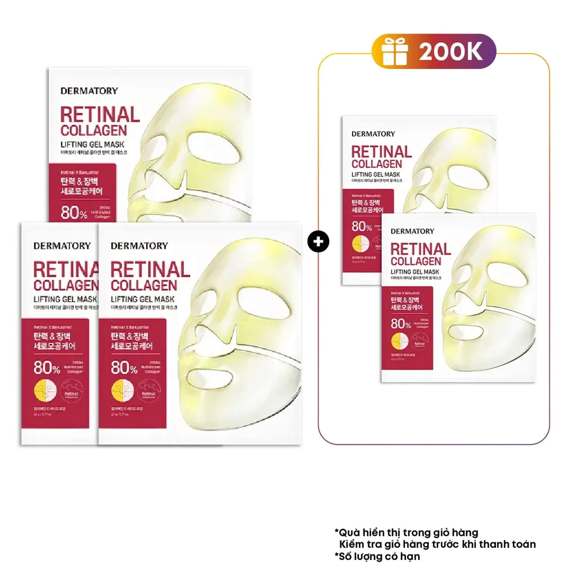 Mặt Nạ Nâng Cơ, Dưỡng Da Săn Chắc Dermatory Retinal Collagen Lifting Gel Mask