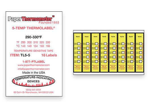 Giấy đo nhiệt độ 5-Temp THERMOLABEL®, Nhãn nhiệt 5-Temp THERMOLABEL®