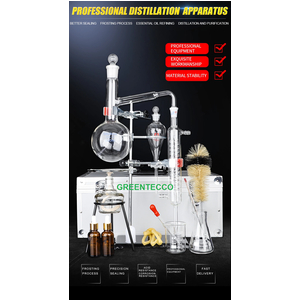 500 ml - Bộ chưng cất chiết xuất tinh dầu bằng hơi nước mini 500 ml - chất liệu thủy tinh - hộp chứa bằng hợp kim.