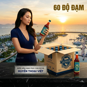 Nước mắm Hạnh Phúc 60 độ đạm - Chai 500ml( Chai Thủy Tinh)