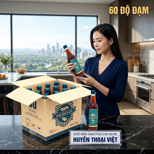Nước mắm Hạnh Phúc 60 độ đạm - Chai 500ml( Chai Thủy Tinh)