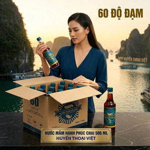 Nước mắm Hạnh Phúc 60 độ đạm - Chai 500ml( Chai Thủy Tinh)