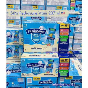 SỮA NƯỚC PEDIASURE GROW & GAIN HƯƠNG VANI 237ml x 24 chai 🇺🇸