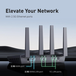 Bộ định tuyến wifi GL.iNet GL-MT6000(Flint 2) (ExpressVPN Aircove) WiFi 6 Router | Gaming WiFi Router | 2 x 2.5G Multi-Gig Port+4 x 1G Ethernet Ports