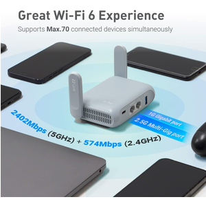 Bộ định tuyến GL.iNet GL-MT3000 (Beryl AX) Pocket-Sized Wi-Fi 6 Wireless Travel Gigabit Router | WiFi Router | OpenVPN, ExpressVPN, Wireguard, Connect