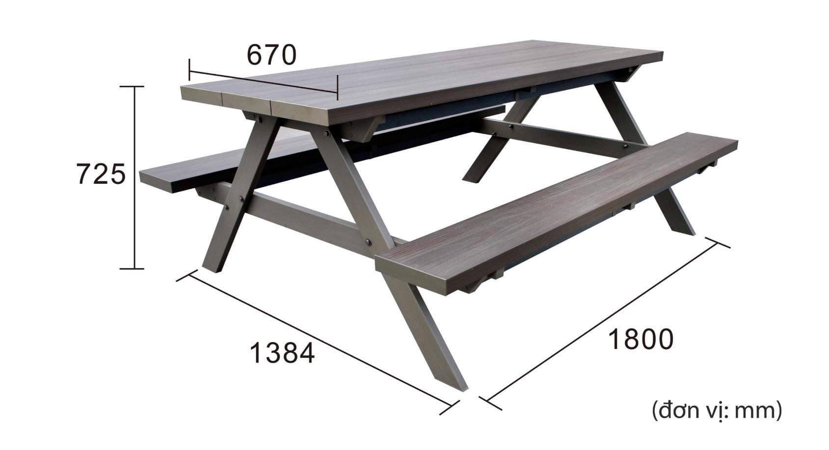 Bộ bàn ghế chữ A gỗ ngoài trời SW-BG001